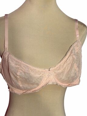 Shecurve Blush Pink Lace Underwire Bra 40C Feminine Everyday Bra